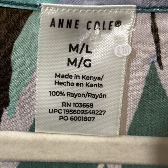 Anne Cole Coverup Womens Medium Large Multicolor Tropical Tunic Pullover Swim - Picture 6 of 7